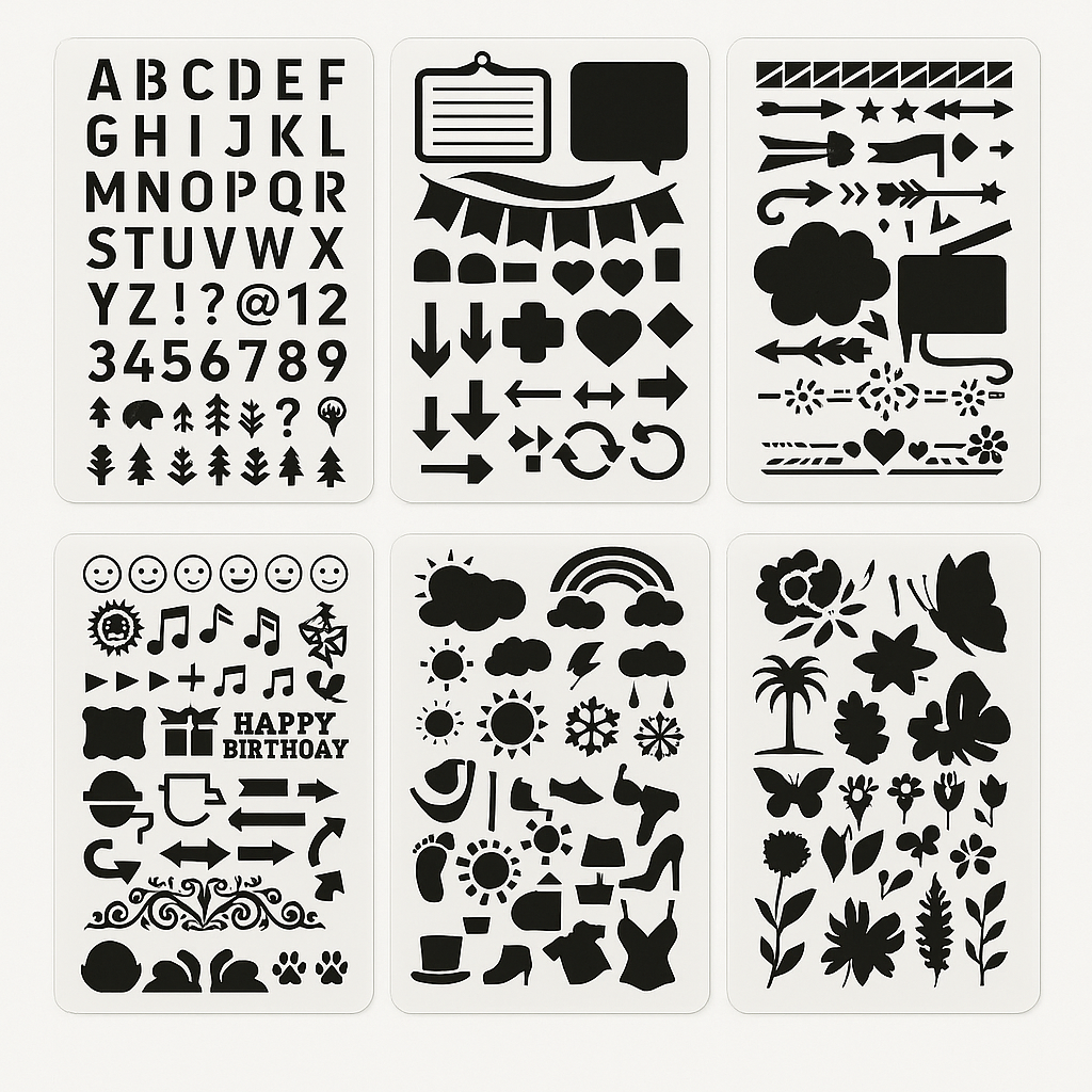 6 flexible Schablonen